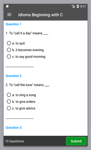 most common idioms