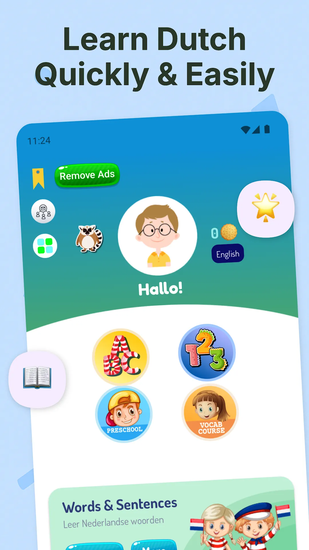 Dutch For Kids And Beginners main screen